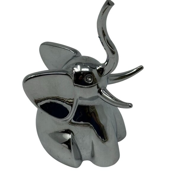 Umbra Chrome Elephant Ring Holder Figurine Jewelry Organizer Trunk Up - Picture 1 of 7